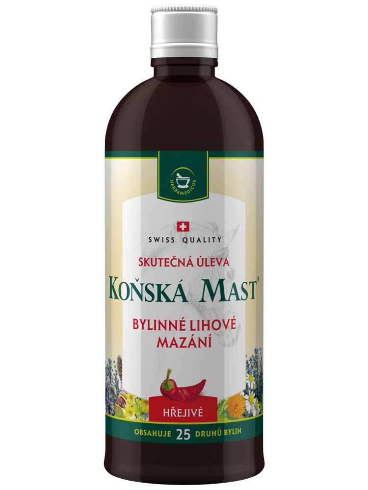 Koňská mast Bylinné lihové mazání hřejivé 400ml Herbamedicus