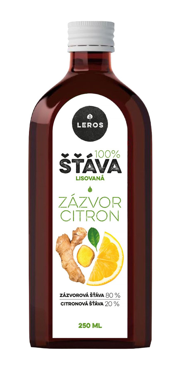 Leros 100% šťáva Zázvor a citron 250 ml Leros