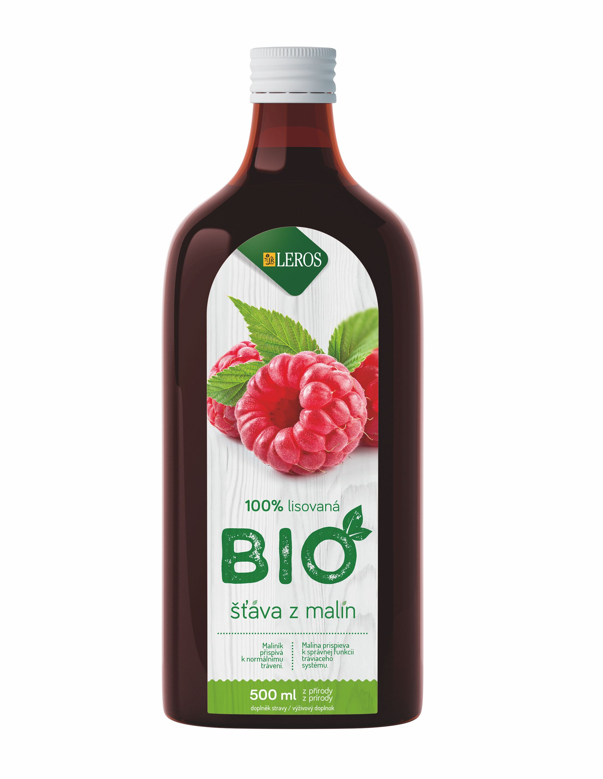 Leros BIO Šťáva z malin 500 ml Leros