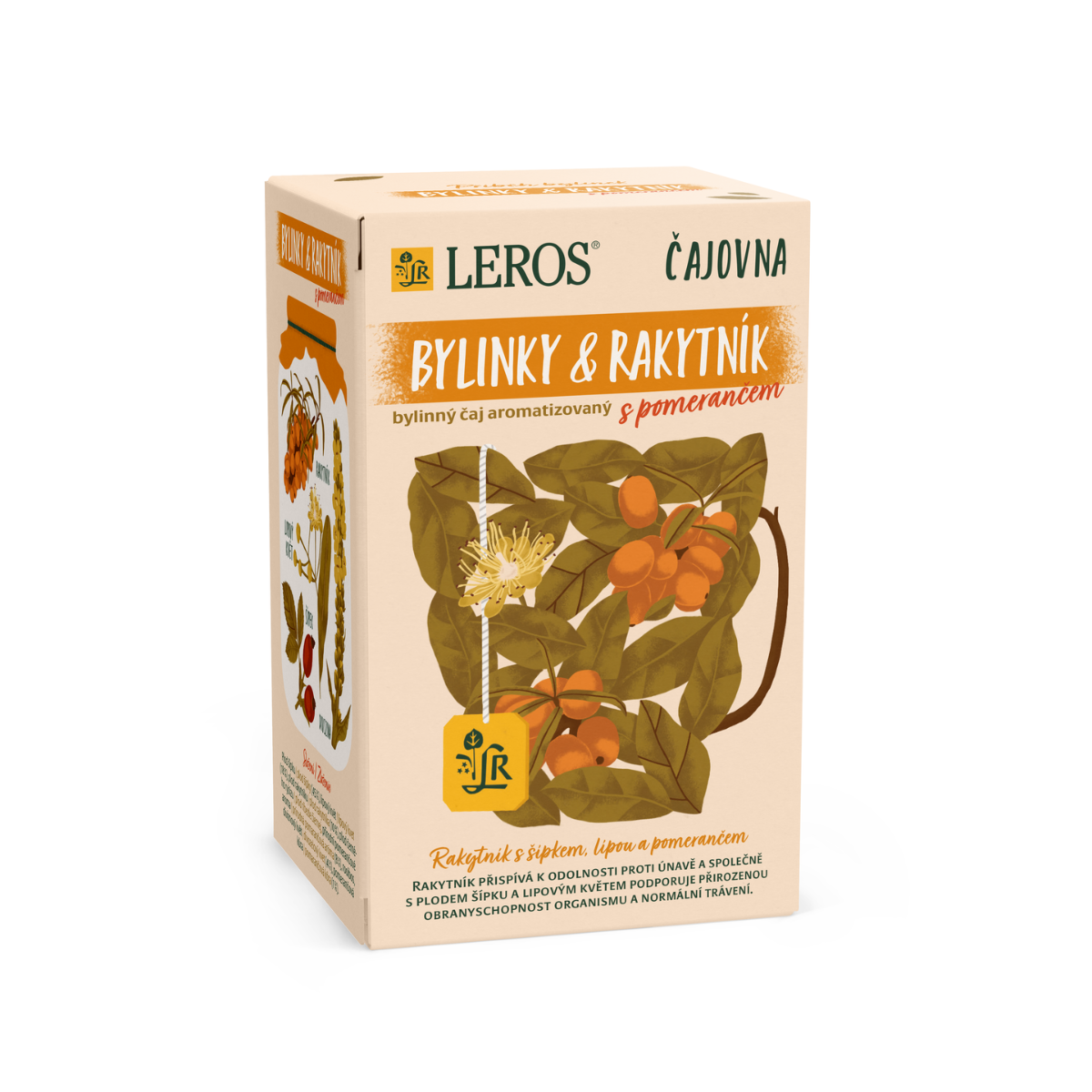 Leros Čajovna Bylinky a Rakytník s pomerančem porcovaný čaj 20x2 g Leros