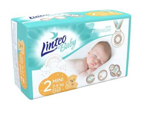 Linteo Baby PREMIUM 2 Mini 3-6 kg dětské plenky 34 ks Linteo