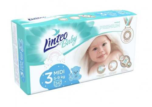 Linteo Baby PREMIUM 3 Midi 5-9 kg dětské plenky 54 ks Linteo