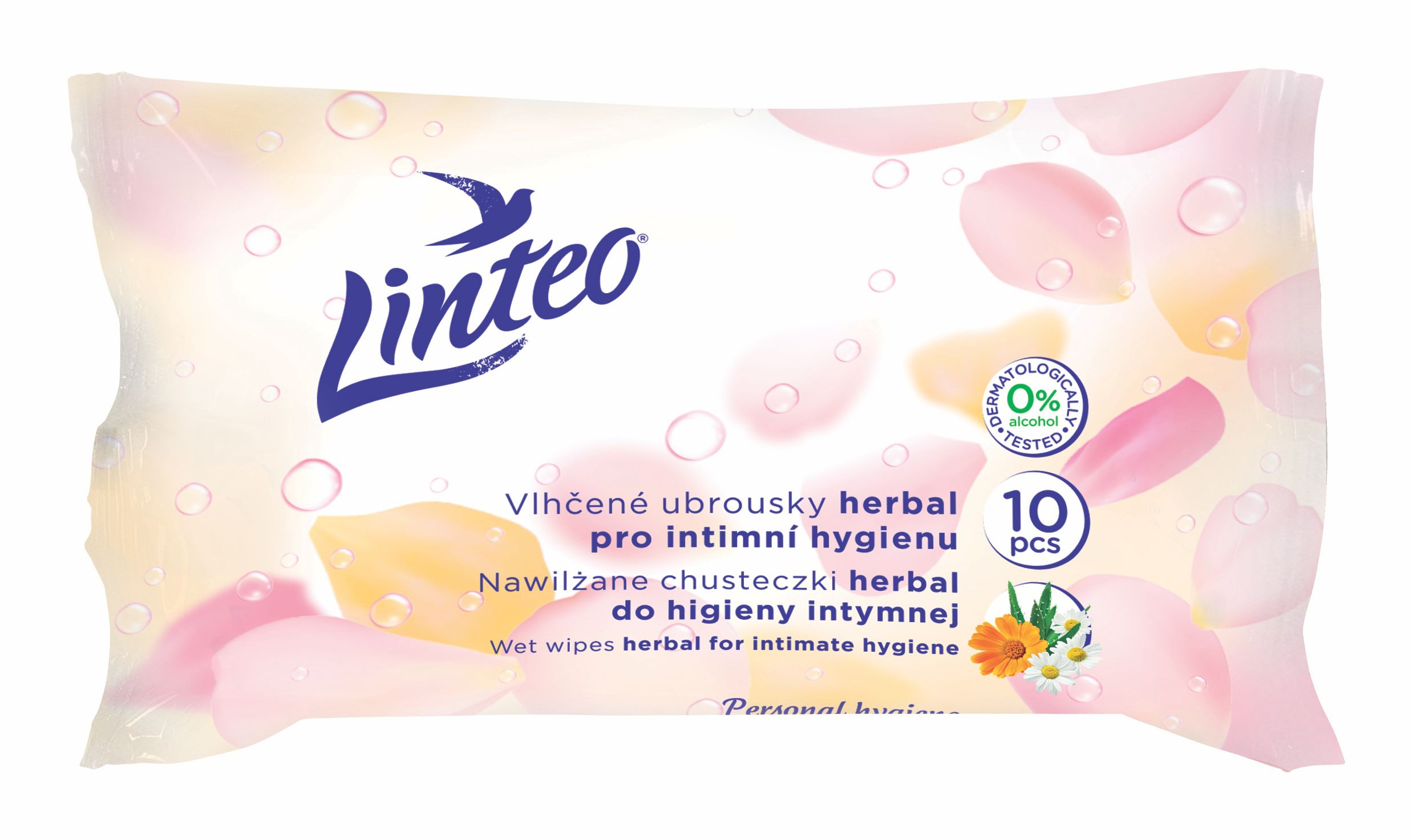 Linteo Intimní vlhčené ubrousky herbal 10 ks Linteo