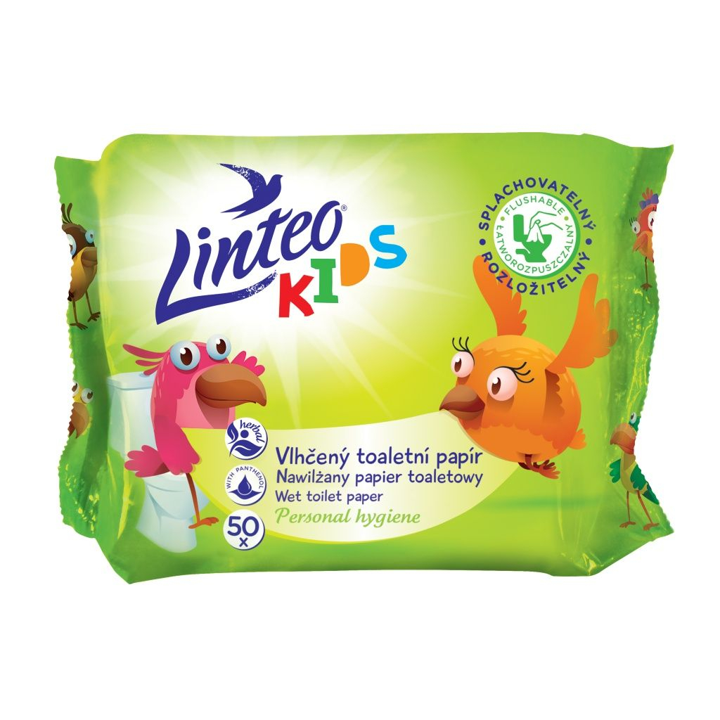 Linteo Kids Vlhčený toaletní papír pro děti 50 ks Linteo