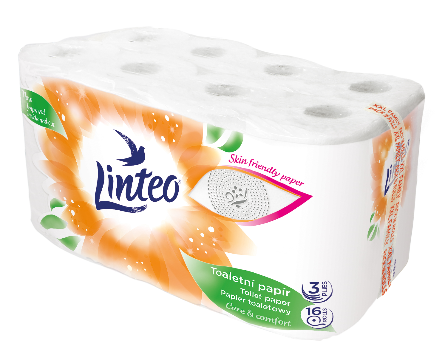 Linteo Toaletní papír 3vrstvý bílý 15 metrů 16 rolí Linteo