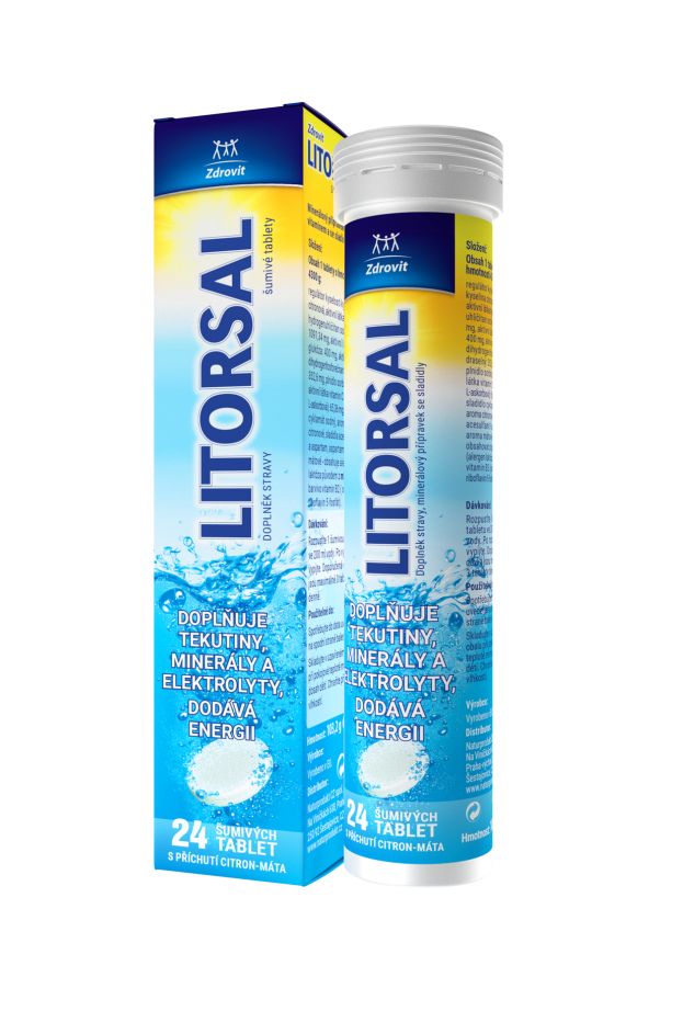 Litorsal citron máta 24 šumivých tablet Litorsal