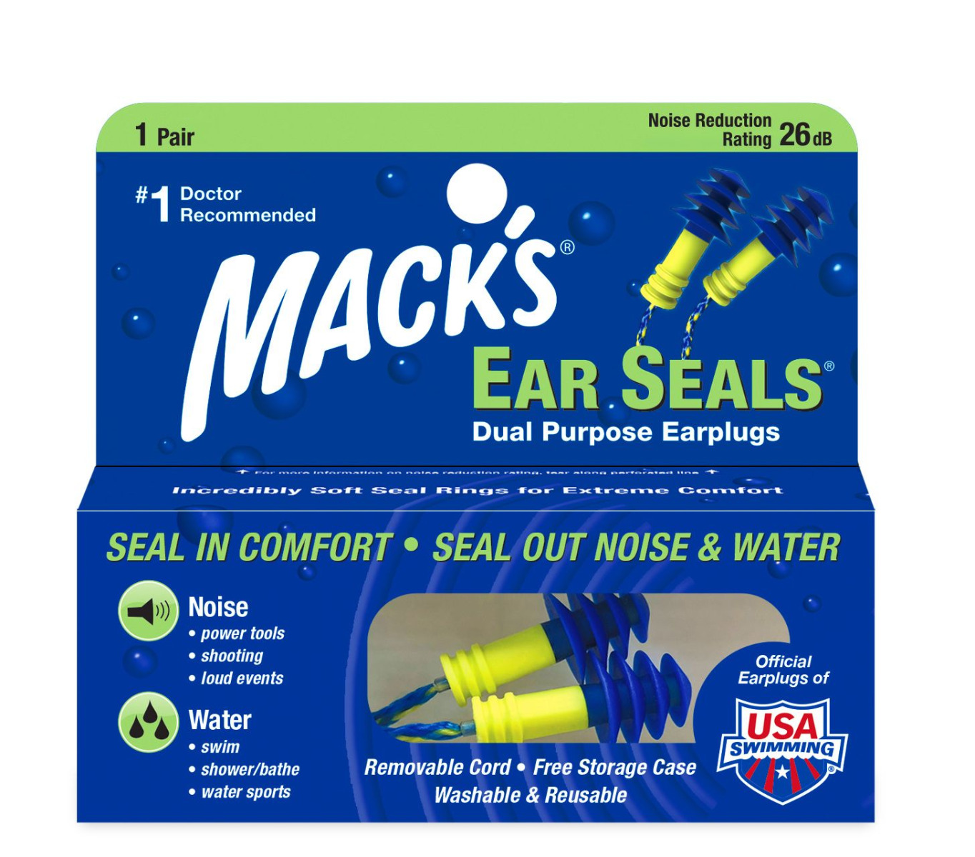 MACKS Ear Seals špunty do uší 1 pár MACKS