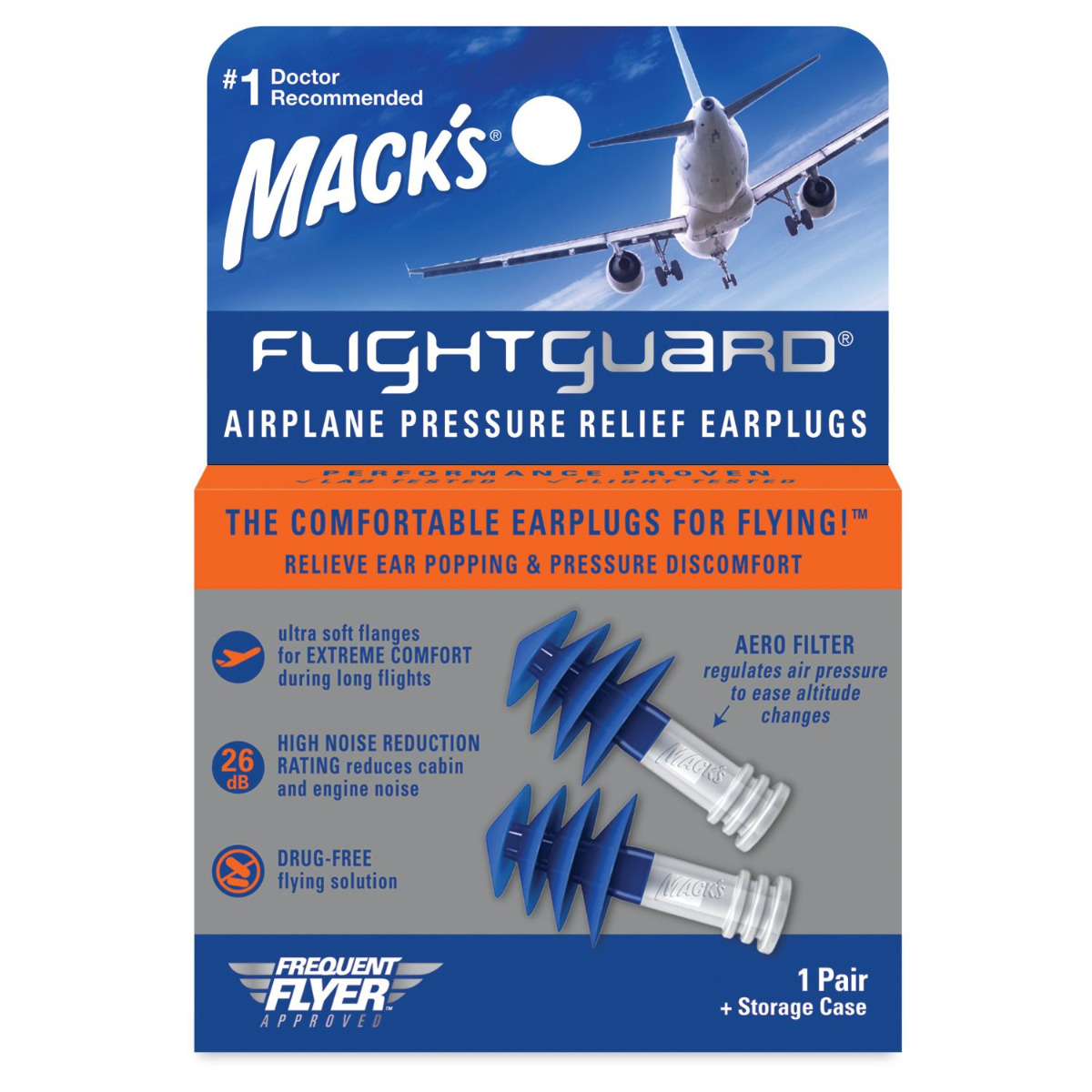 MACKS Flightguard špunty do uší 1 pár MACKS