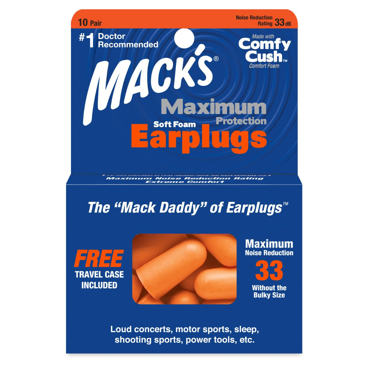 MACKS Maximum Protection špunty do uší 10 párů MACKS