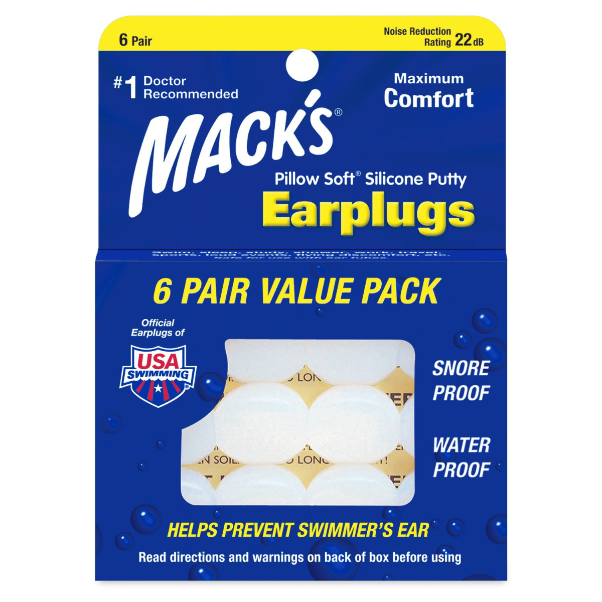 MACKS Pillow Soft Silicone špunty do uší 6 párů MACKS