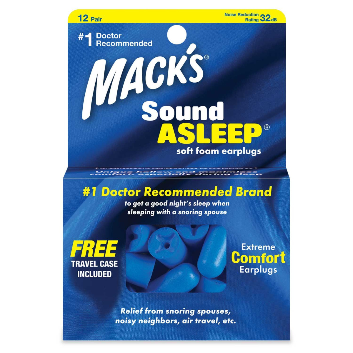 MACKS Sound Asleep špunty do uší 12 párů MACKS