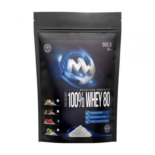 MAXXWIN 100% WHEY 80 divoká malina 900 g MAXXWIN