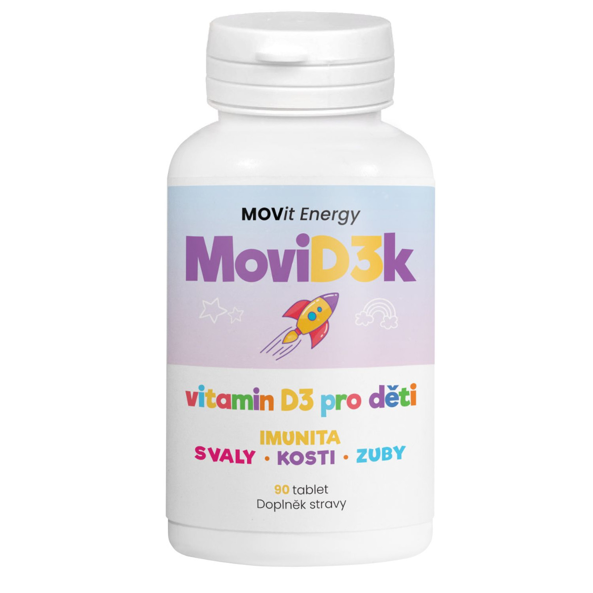 MOVit Energy MoviD3k vitamin D3 pro děti 800 I.U. 90 tablet MOVit Energy