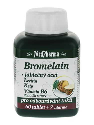 Medpharma Bromelain + jablečný ocet + lecitin + kelp 67 tablet Medpharma