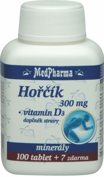 Medpharma Hořčík 300 mg + vitamín D3 107 tablet Medpharma