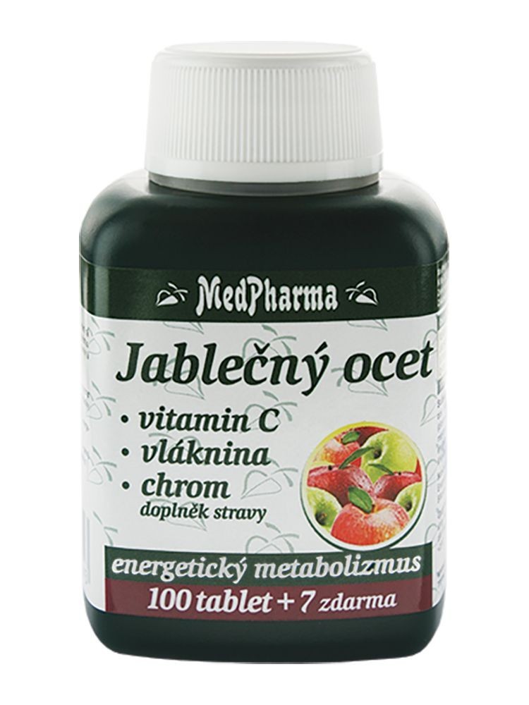 Medpharma Jablečný ocet + vitamin C + vláknina + chrom 107 tablet Medpharma