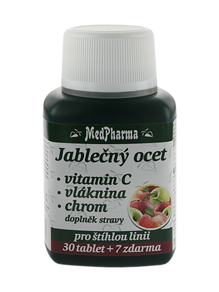 Medpharma Jablečný ocet + vitamin C + vláknina + chrom 37 tablet Medpharma