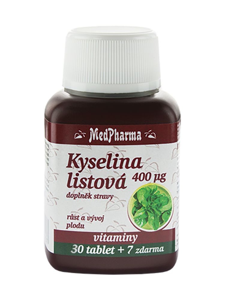 Medpharma Kyselina listová 400 mcg 37 tablet Medpharma