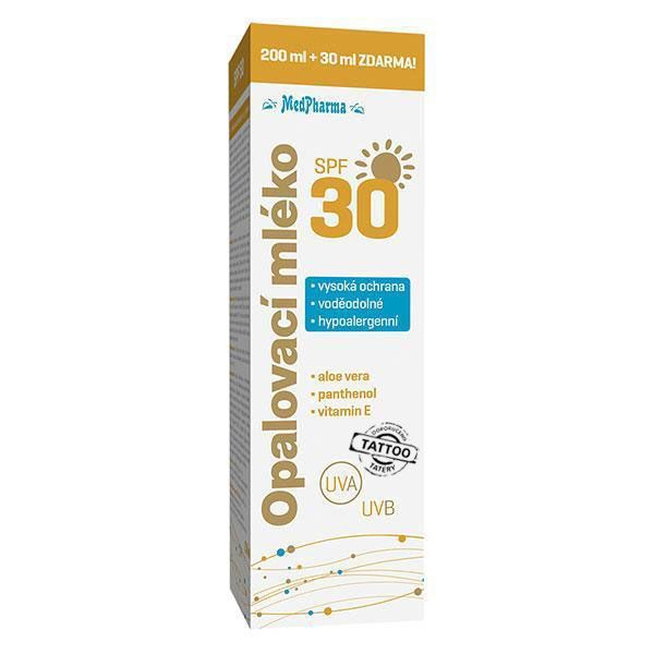 Medpharma Opalovací mléko SPF30 200 ml + 30 ml ZDARMA Medpharma