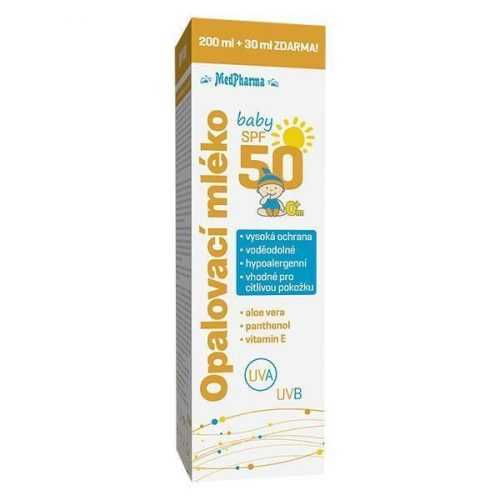 Medpharma Opalovací mléko baby SPF50 200 ml + 30 ml ZDARMA Medpharma