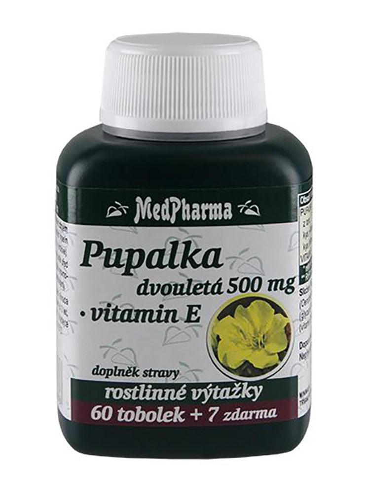 Medpharma Pupalka dvouletá 500 mg + Vitamín E 67 tobolek Medpharma