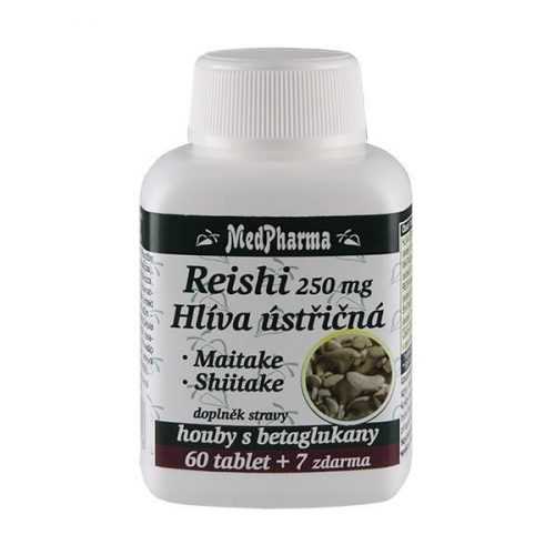 Medpharma Reishi 250 mg + hlíva ústřičná + maitake + shiitake 67 tablet Medpharma