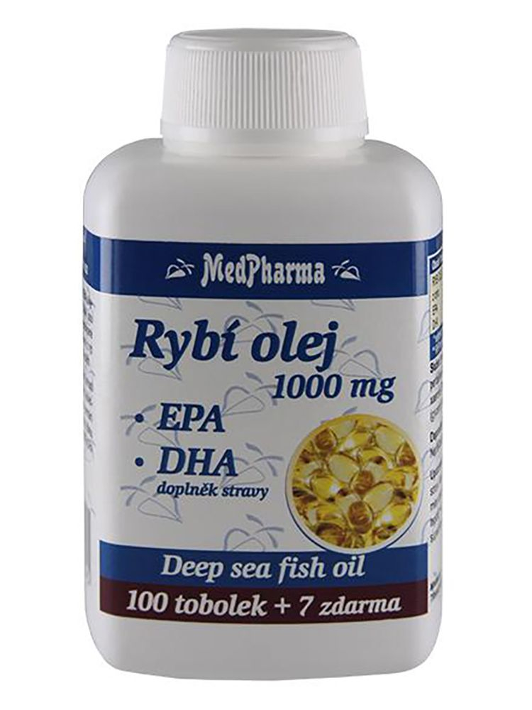 Medpharma Rybí olej 1000 mg + EPA + DHA 107 tobolek Medpharma