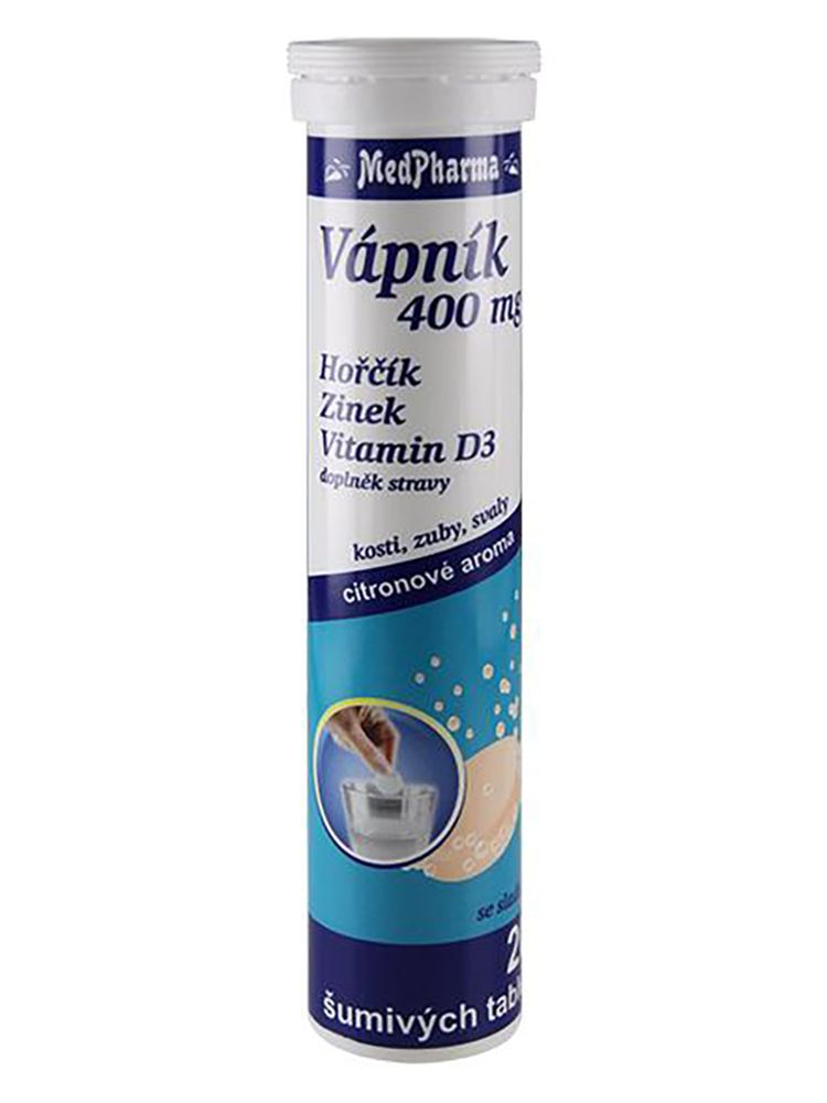 Medpharma Vápník 400 mg + Hořčík + Zinek + vitamin D3 20 šumivých tablet Medpharma