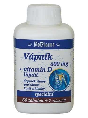 Medpharma Vápník 600 mg + Vitamín D liquid 67 tobolek Medpharma