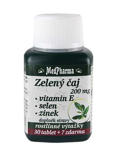 Medpharma Zelený čaj + Vitamin E + Selen + Zinek 37 tablet Medpharma
