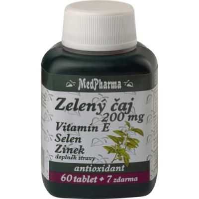 Medpharma Zelený čaj + vitamin E + Selen + Zinek 67 tablet Medpharma