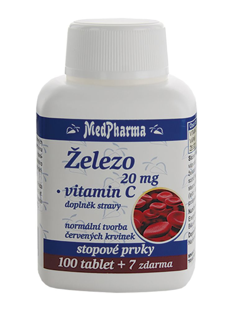 Medpharma Železo 20 mg + vitamin C 107 tablet Medpharma
