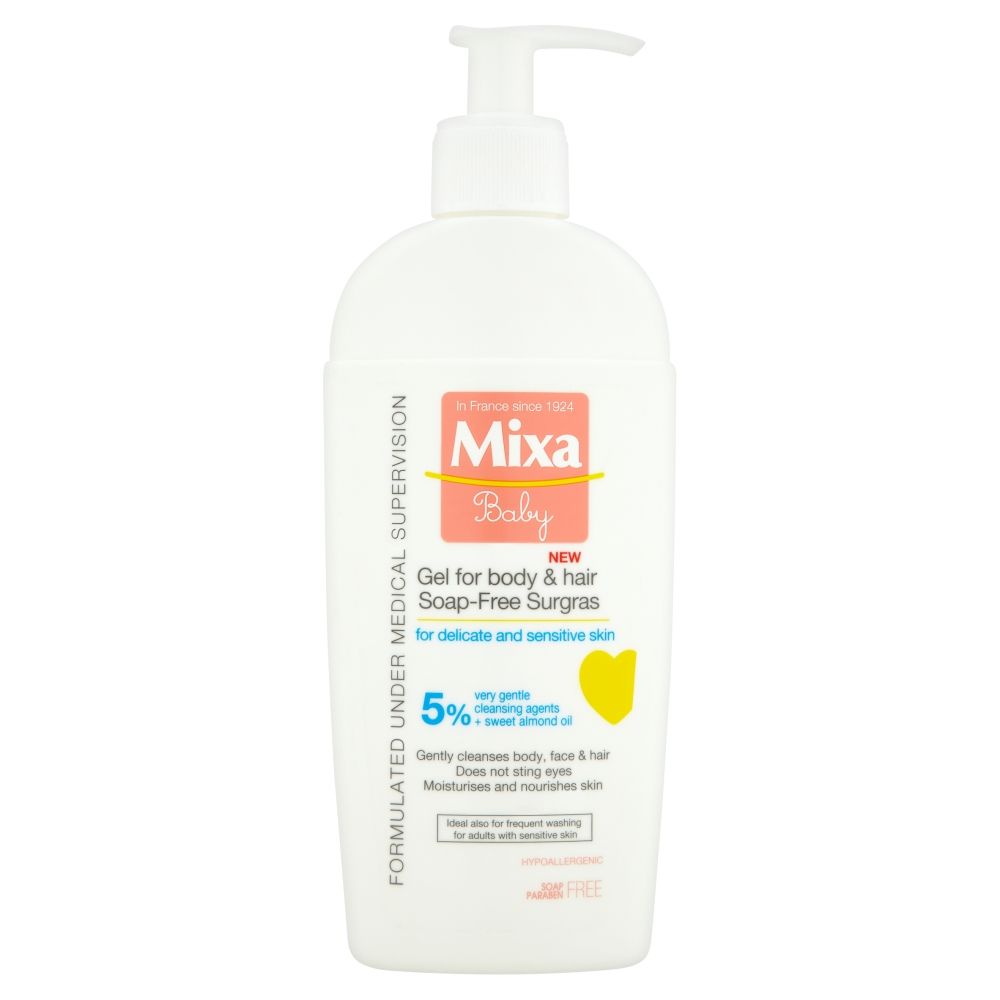 Mixa Baby Extra vyživující mycí gel na tělo a vlásky 250 ml Mixa
