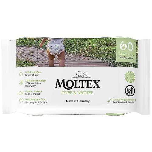 Moltex Pure & Nature EKO vlhčené ubrousky na bázi vody 60 ks Moltex Pure & Nature