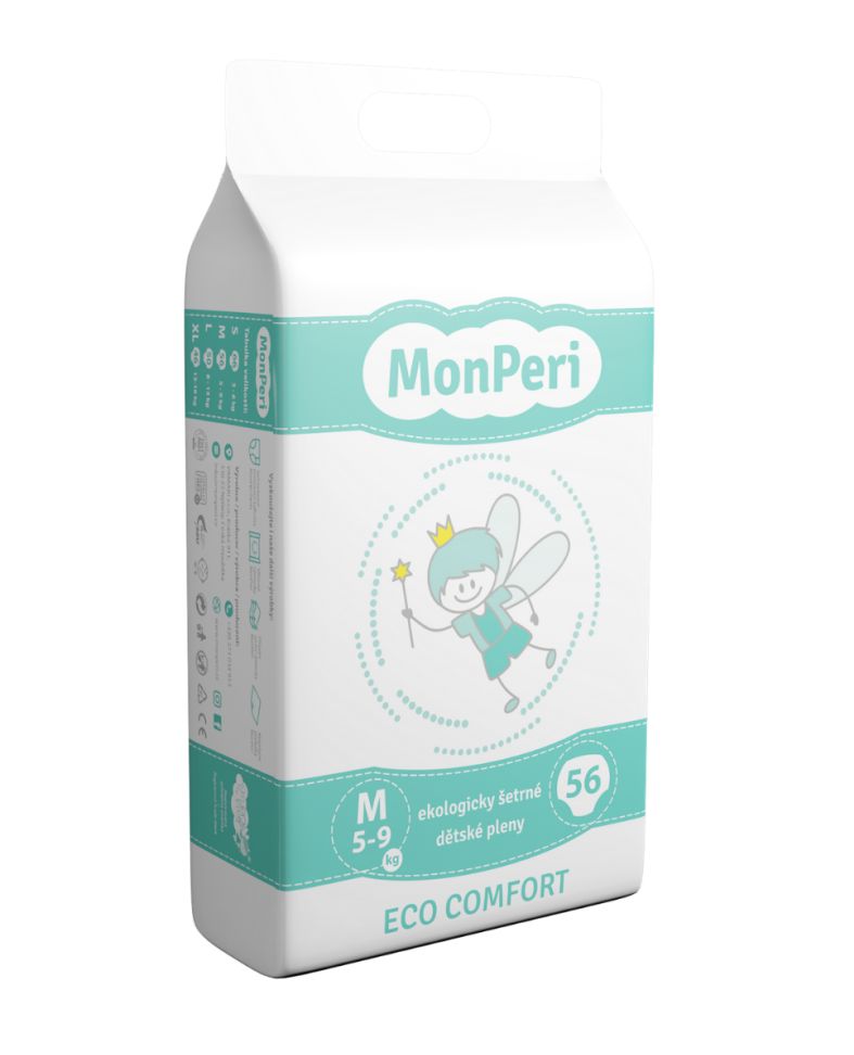 MonPeri ECO Comfort M 5-9 kg dětské pleny 56 ks MonPeri