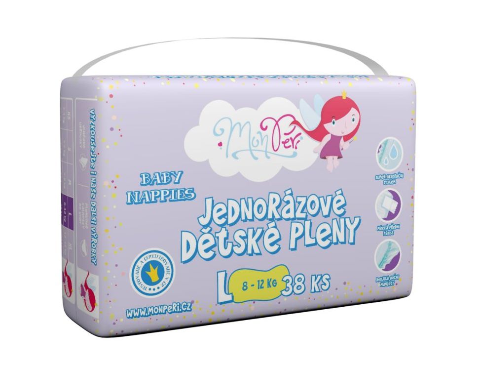 MonPeri Klasik L 8-12 kg dětské plenky 38 ks MonPeri