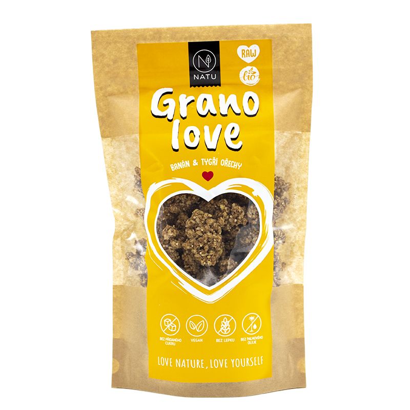 NATU Granolove Banán & Tygří ořechy BIO RAW 230 g NATU