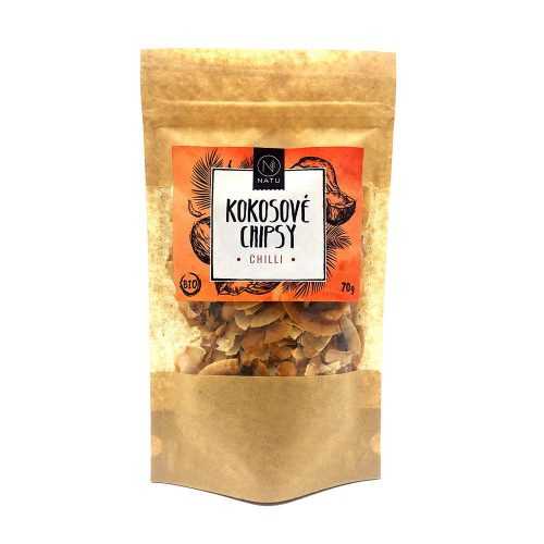 NATU Kokosové chipsy BIO chilli 70 g NATU