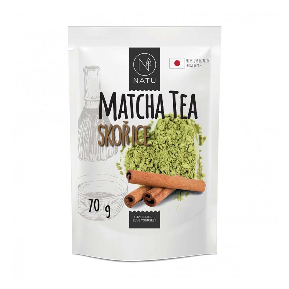 NATU Matcha tea BIO Premium Japan Skořice 70 g NATU