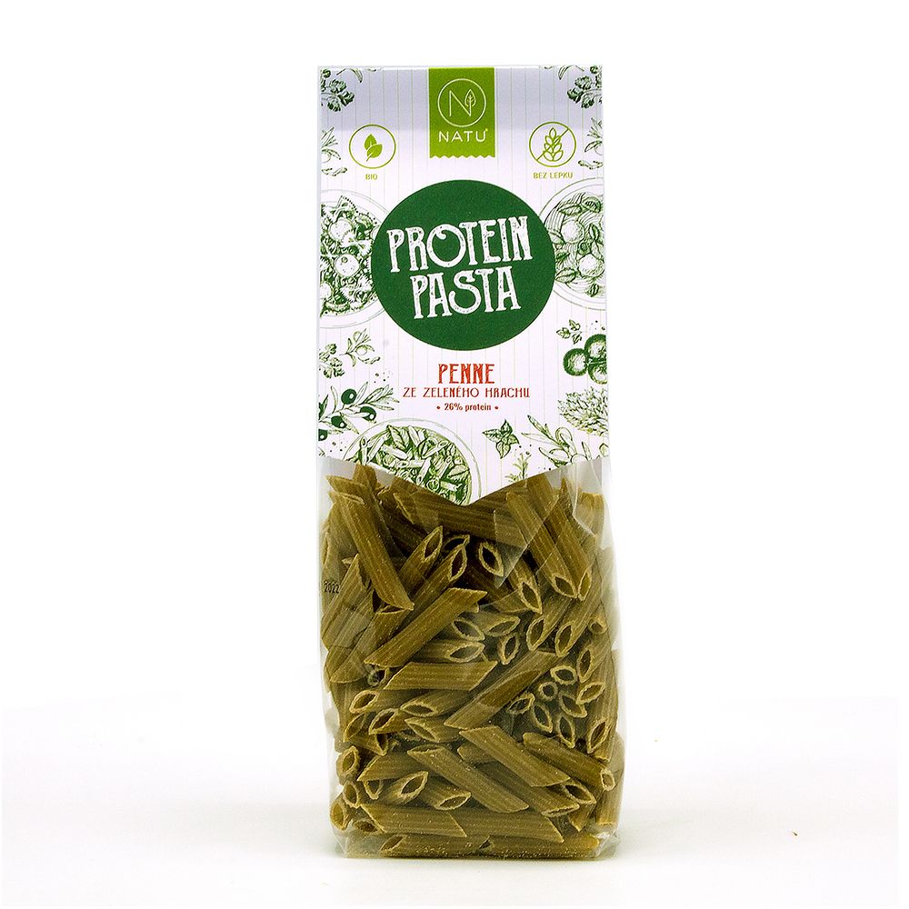 NATU Protein Pasta Penne zelený hrách BIO 250 g NATU