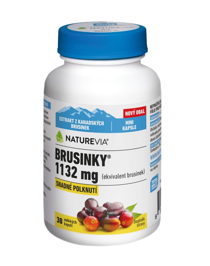 NatureVia Brusinky 1132 mg 30 kapslí NatureVia