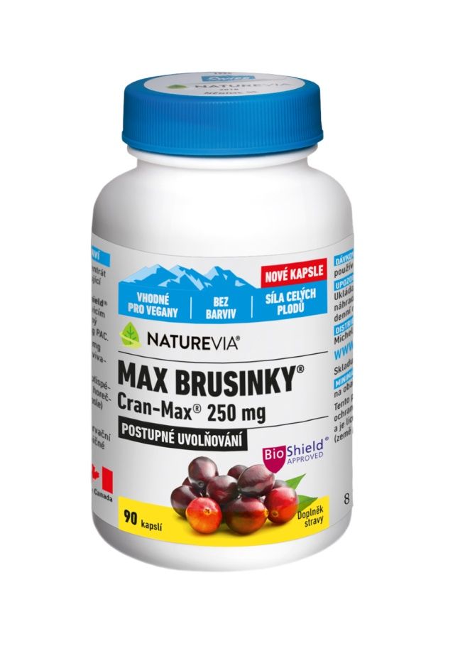 NatureVia Max Brusinky Cran-Max 90 kapslí NatureVia