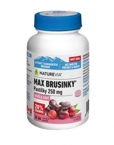 NatureVia Max brusinky pastilky 250 mg 30+6 pastilek NatureVia