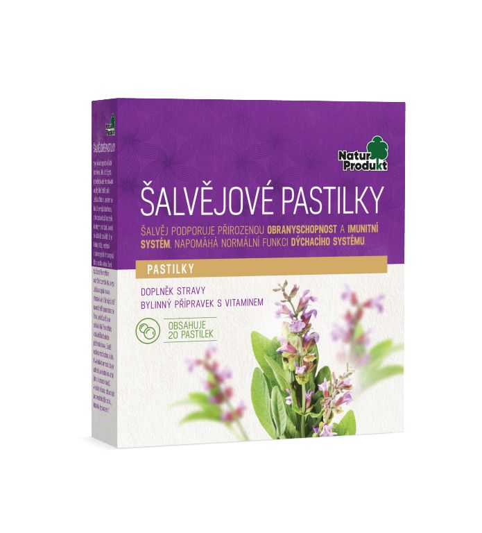 Naturprodukt Šalvějové pastilky 20 ks Naturprodukt