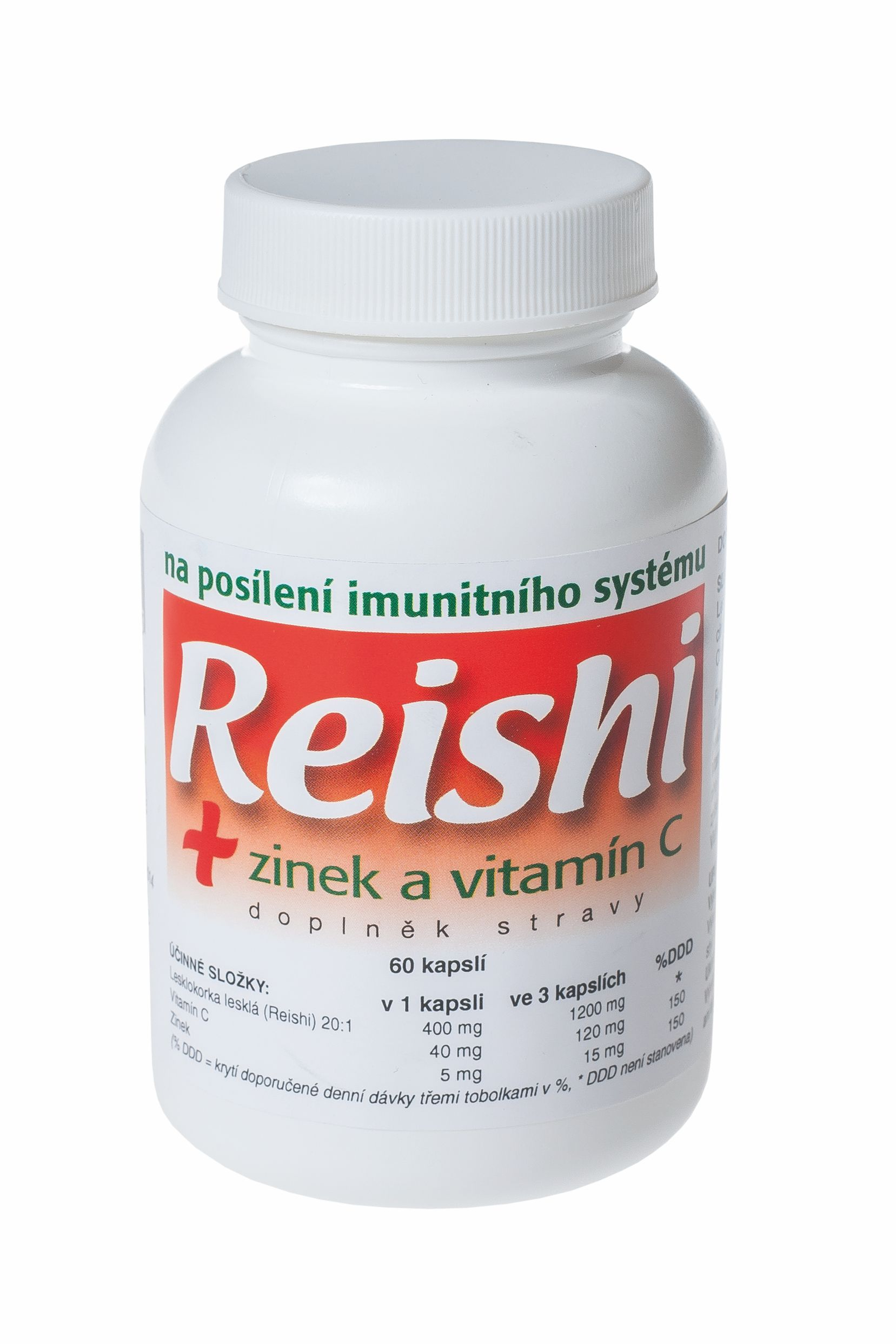 Naturvita REISHI + Zinek a vitamín C 60 kapslí Naturvita