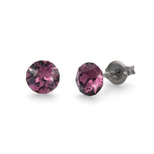 Náušnice Chaton Midi amethyst