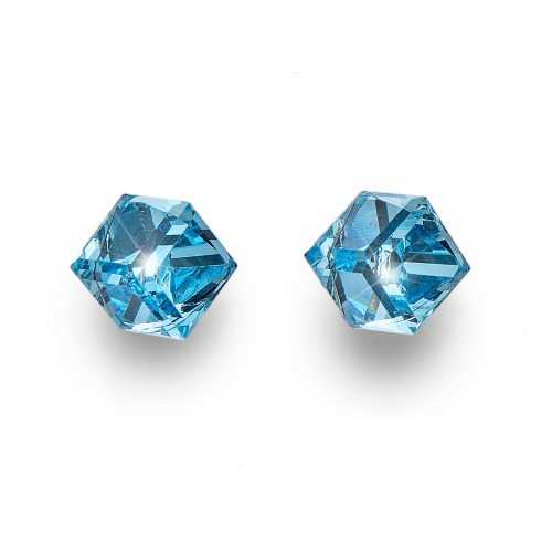 Náušnice Cube Midi aquamarine