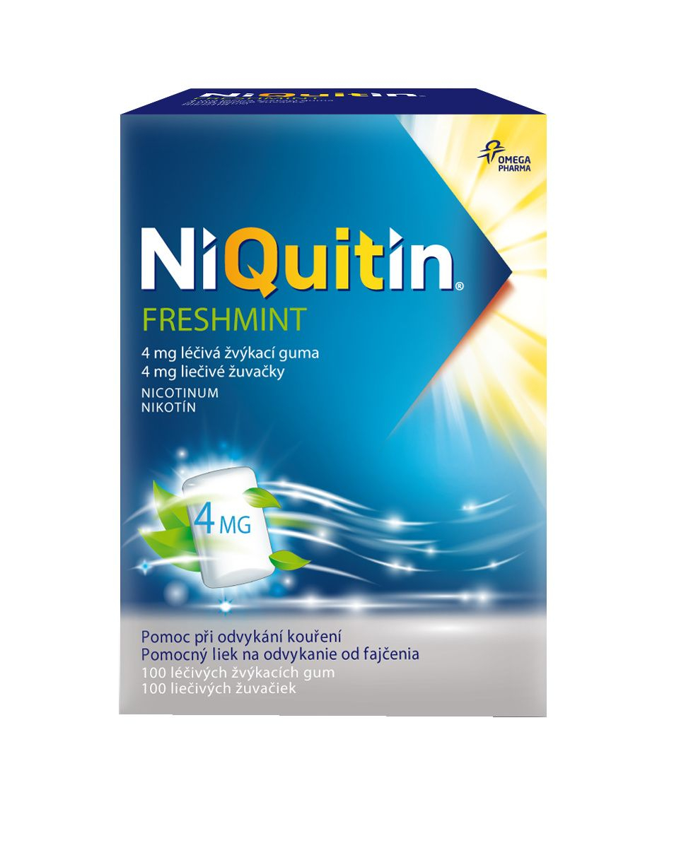 Niquitin Freshmint 4 mg léčivá žvýkací guma 100 ks Niquitin