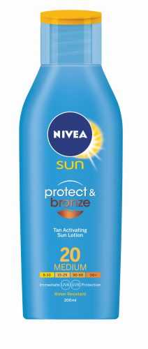 Nivea SUN Protect&Bronz OF20 mléko na opalování 200 ml Nivea