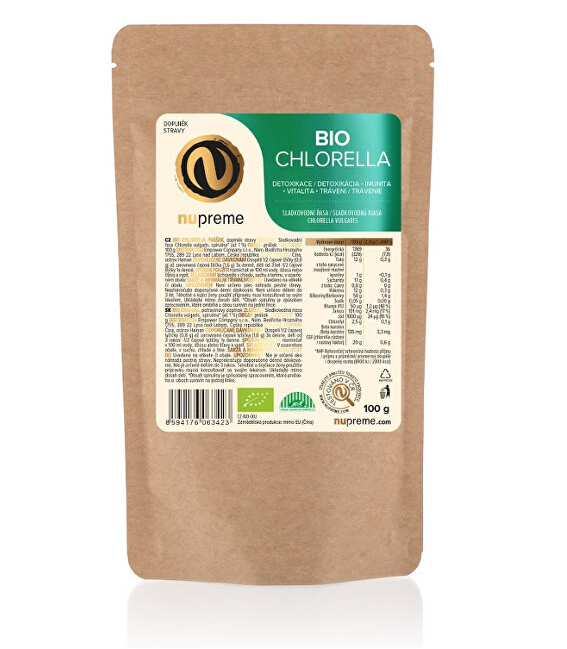 Nupreme BIO Chlorella prášek 100 g Nupreme